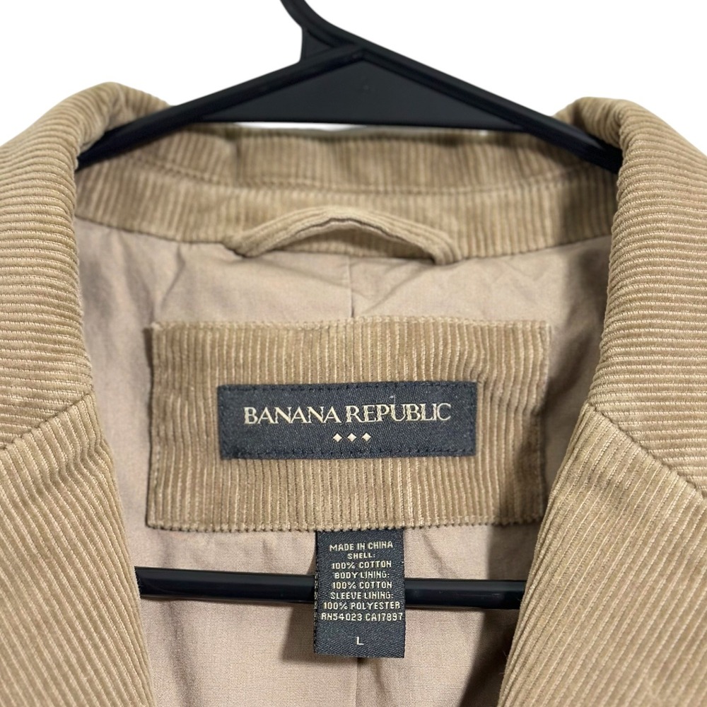 Banana Republic Mens Tan Corduroy 3-Button Blazer Sport Coat Jacket Khaki Large - Picture 8 of 10